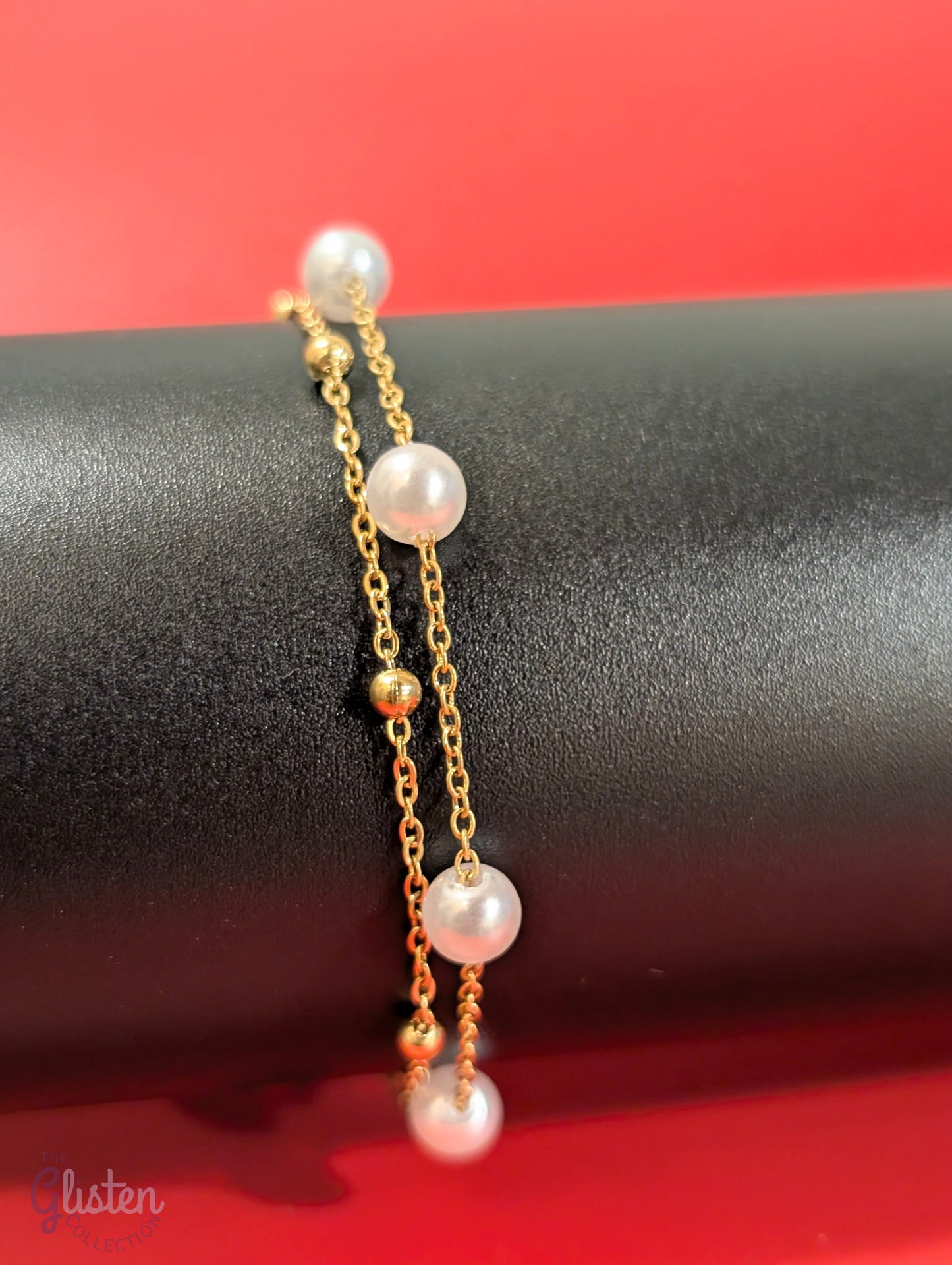 Solid color gold-plated titanium steel bracelet with a minimalist design.