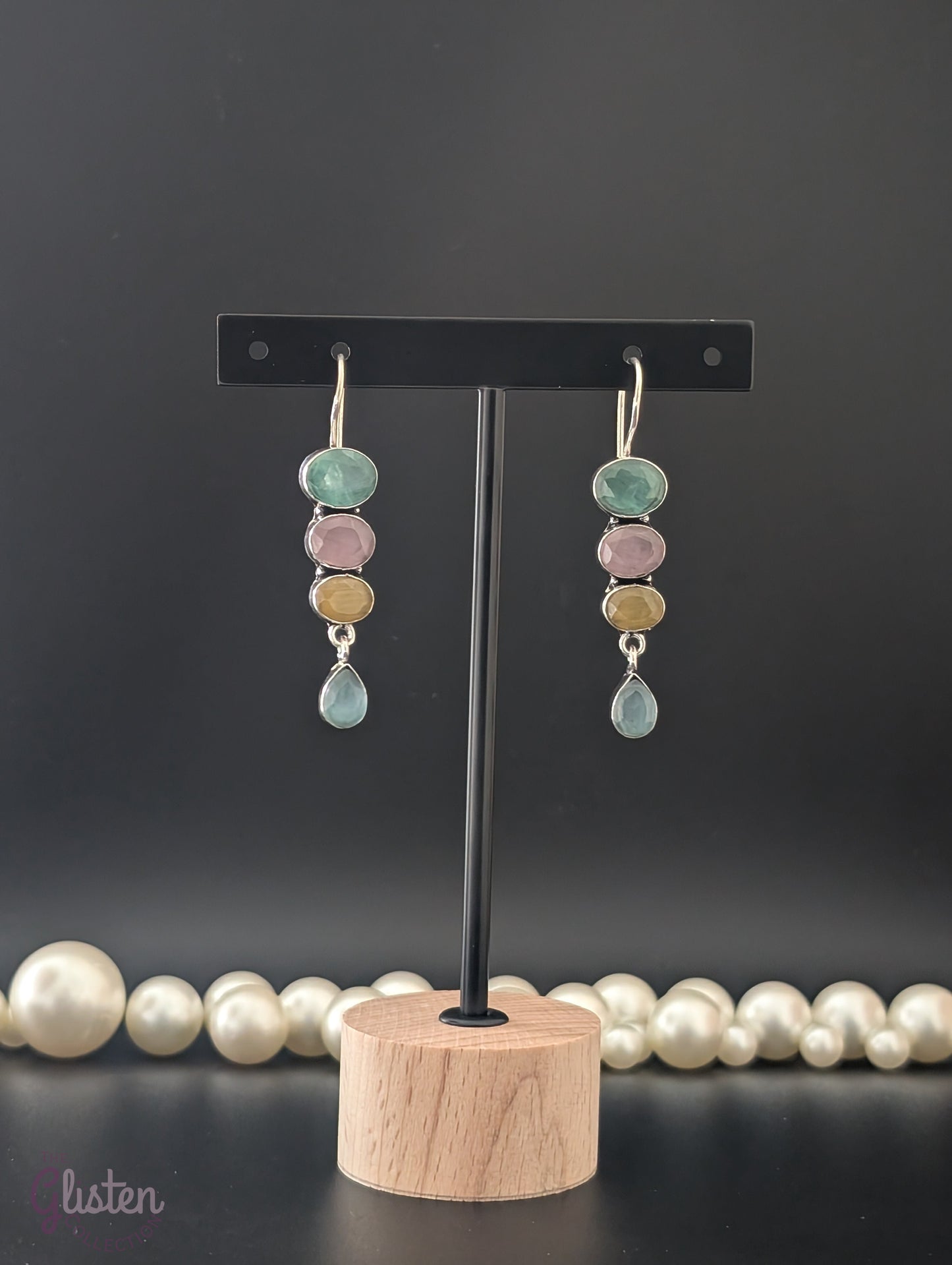 Oxidized Aura Drops with multicolor stone inlays and oxidized finish — versatile everyday wear earrings, combining traditional and modern charm, perfect for all occasions.