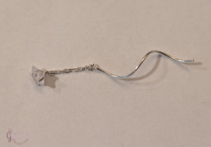 925 sterling silver star threader earrings – minimalist chain design for daily, office, and modern wear.