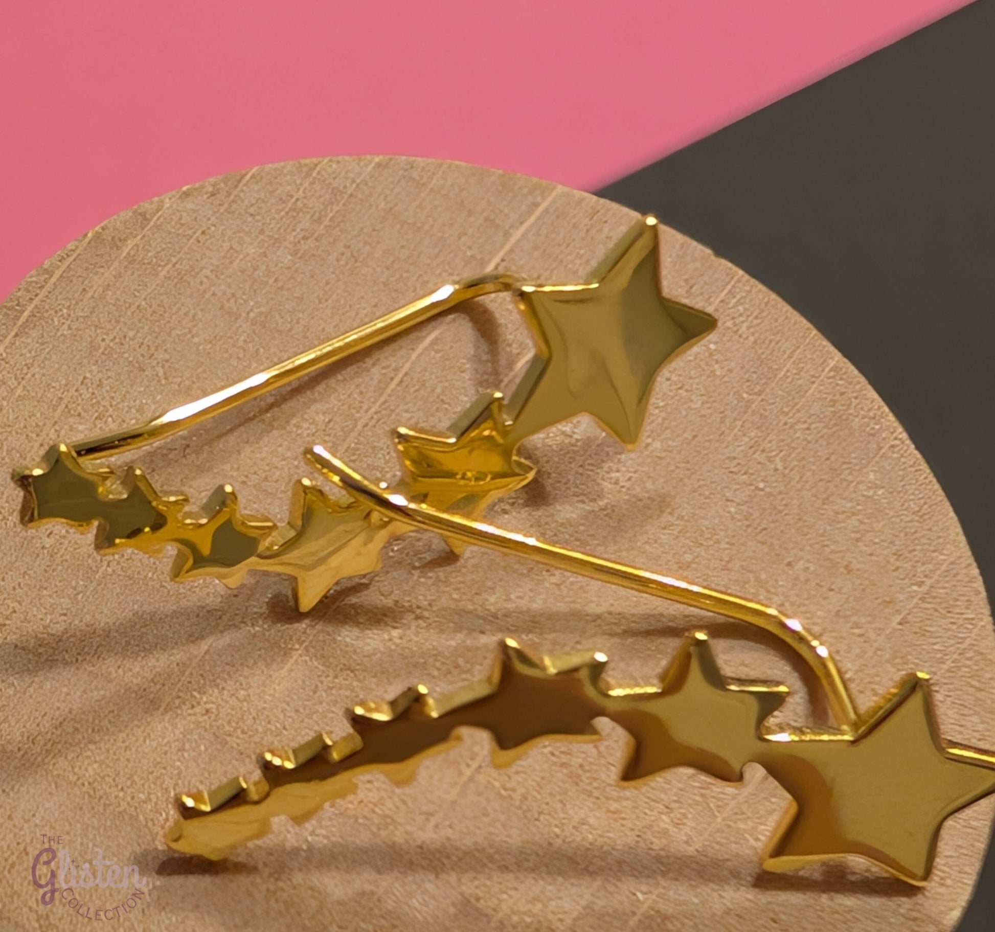 Gold-plated 925 sterling silver star-shaped stud earrings with zircon inlay, perfect for daily and office wear.
